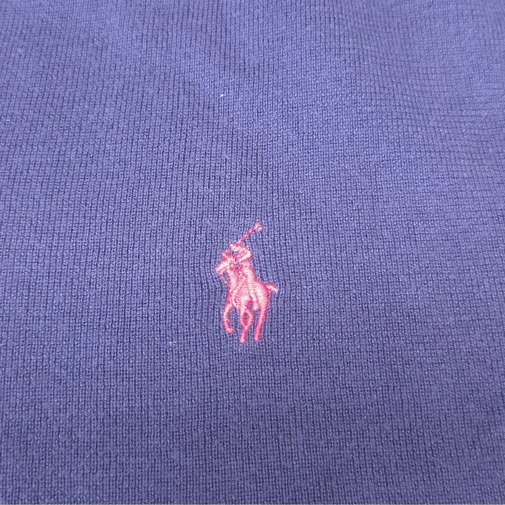 Polo Ralph Lauren Sweater Vest Men's Large Navy Blue V-Neck 100% Pima Cotton - Picture 4 of 7